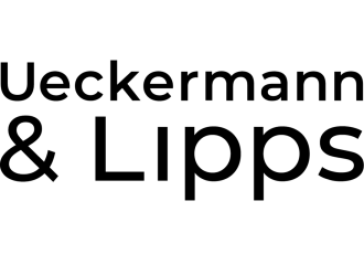 Das Logo der Firma Ueckermann und Lipps GmbH in Schwarz vor neutralen Hintergrund.