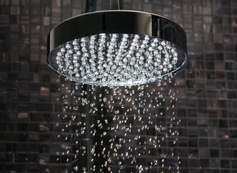 Wasserführende Regen-Dusche.